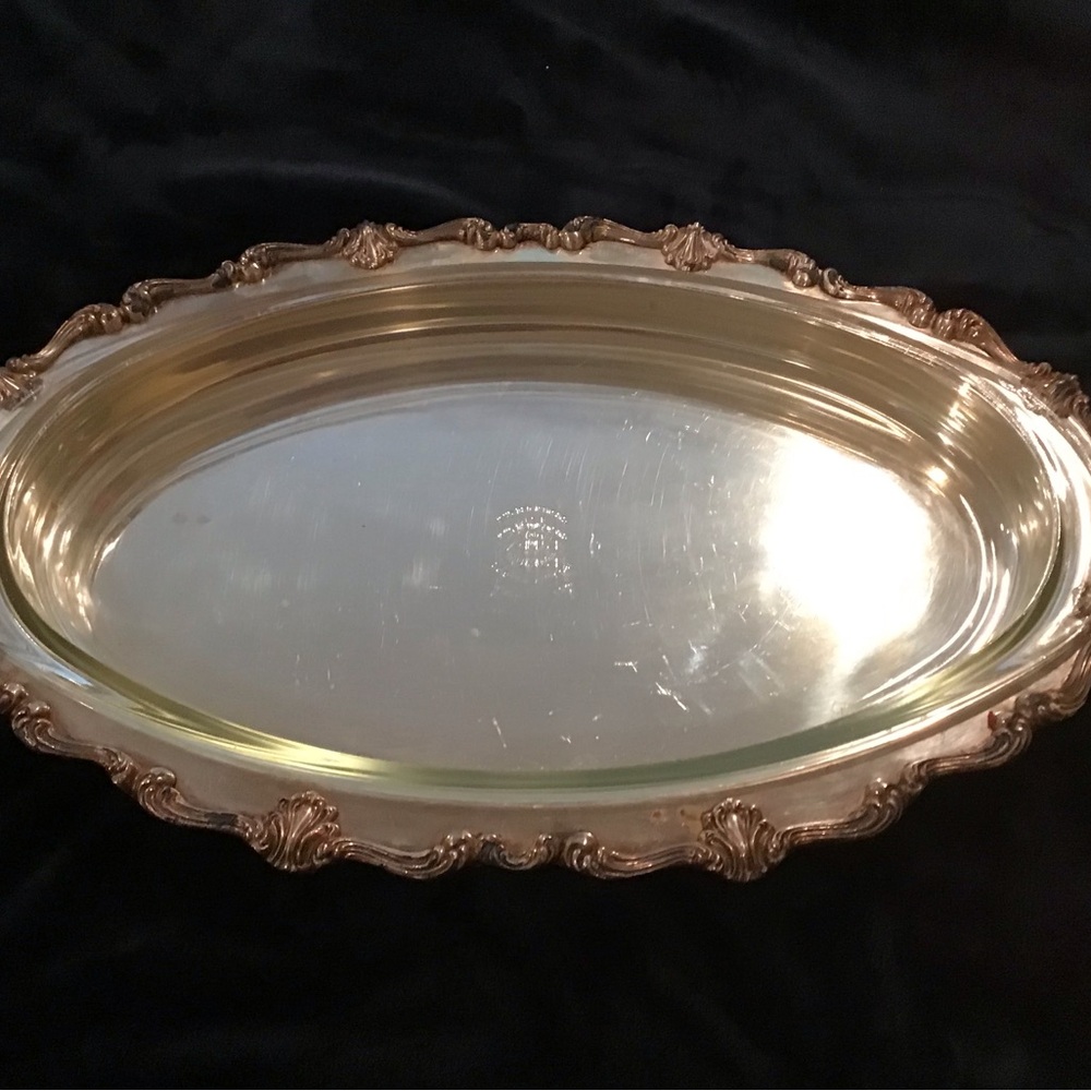 Elegant Silver Plated Oval Serving Tray